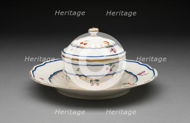Covered Dish with Attached Stand, Frankenthal, c. 1775. Creator: Frankenthal Porcelain Factory.