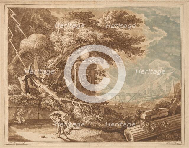 Heroic Stormy Landscape, 1724. Creator: Elisha Kirkall.