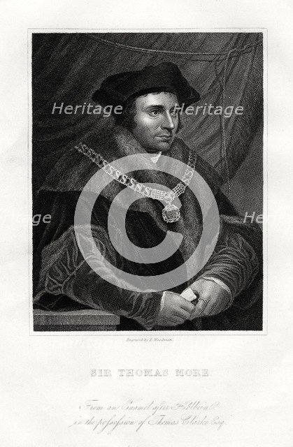 Thomas More, English statesman, scholar and saint, 19th century. Artist: Richard Woodman