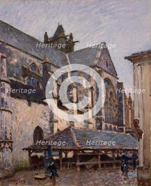 The Church at Moret in the Rain, 1894. Creator: Alfred Sisley.