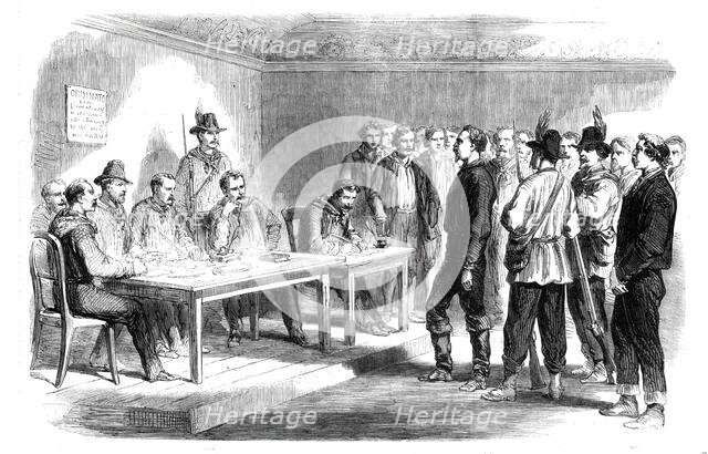 The Revolution in Sicily - trial of the supposed brigand chief, Santomeli, by a council of..., 1860. Creator: Unknown.