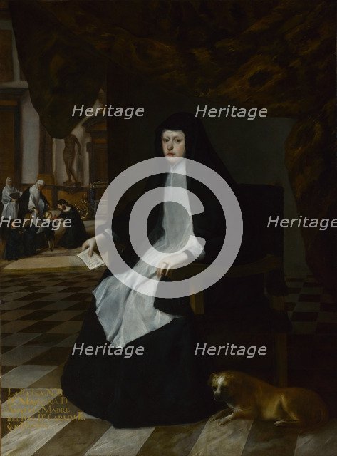 Queen Mariana of Spain in Mourning, 1666. Artist: Martínez del Mazo, Juan Bautista (1605-1667)