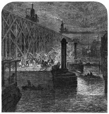 Demolition of Blackfriars Bridge, 1864. Creator: Mason Jackson.