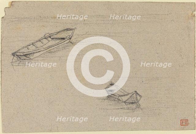 Two Boats for "L'Abside de Notre-Dame de Paris", probably c. 1854. Creator: Charles Meryon.