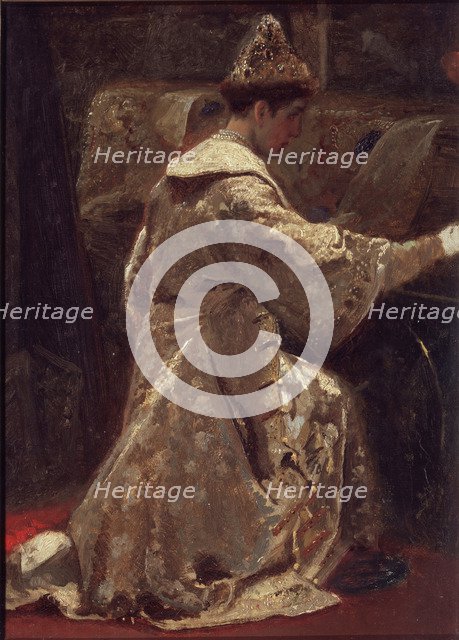 Tsar Alexis I Mikhailovich of Russia (1629-1676), before 1886. Artist: Litovchenko, Alexander Dmitrievich (1835-1890)