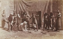 British airforce servicemen performing a sketch, striking an animated pose, 1918. Creator: Unknown.