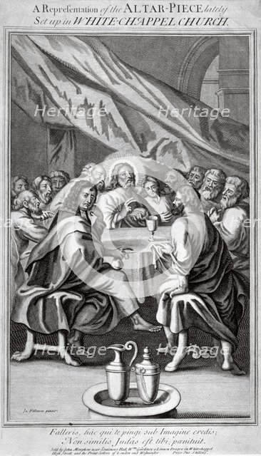 Representation of an altarpiece in the Church of St Mary, Whitechapel, London, c1810. Artist: Anon