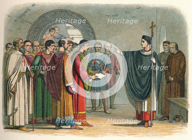 'Becket forbids the Earl of Leicester to pass sentence on him', 1162 (1864). Artist: James William Edmund Doyle.