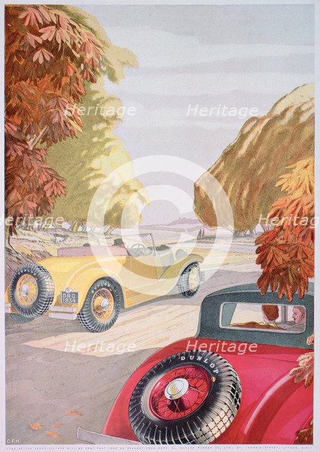 Advert for Dunlop tyres, 1934. Artist: Unknown