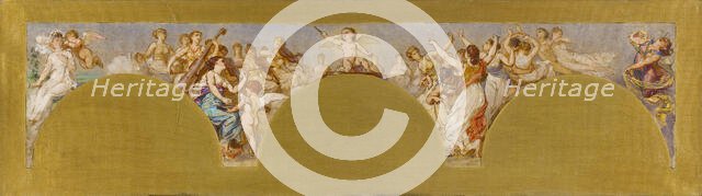 Esquisse pour le salon des Arts de l'Hôtel de Ville : La Musique et la Danse, c.1890. Creator: Pierre-Paul-Leon Glaize.