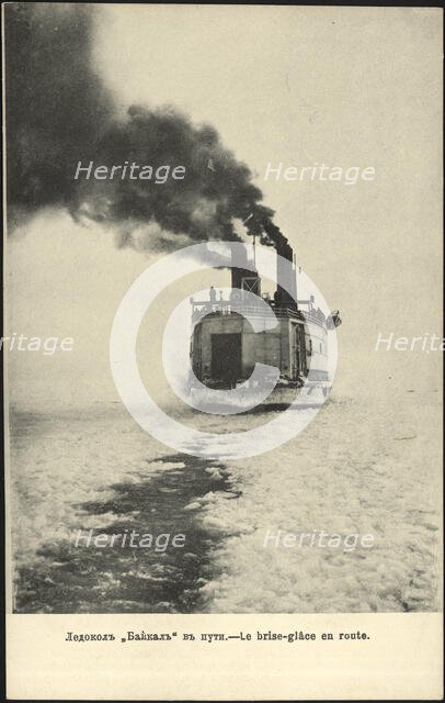 The icebreaker "Baikal" is on its way, 1904-1914. Creator: Unknown.