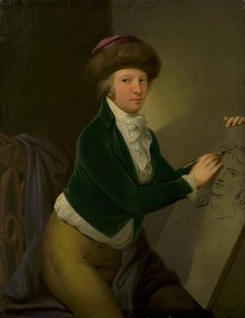 Count Ján Hadik sketching Stunder's portrait, c1797. Creator: Ján Jakub Stunder.
