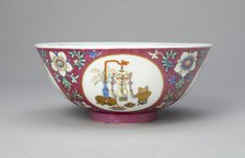 Ruby-Ground Medallion Bowl, Qing dynasty (1644-1911), Daoguang reign (1821-1850). Creator: Unknown.