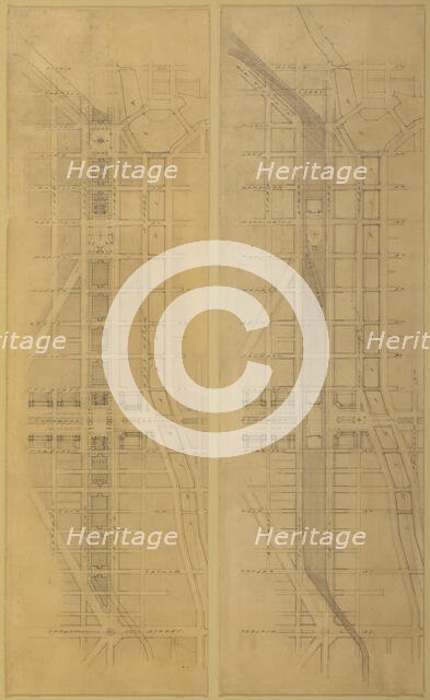 Plate 79 (2 Drawings) from The Plan of Chicago, 1909: Suggested Location and Arrangement of the... Creator: Daniel Burnham.