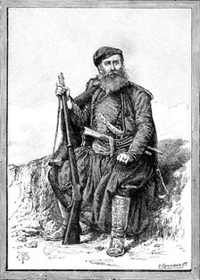 Nicolas Christodoulaki, a chief of the Cretan Insurgents, 1890. Creator: P Naumann.