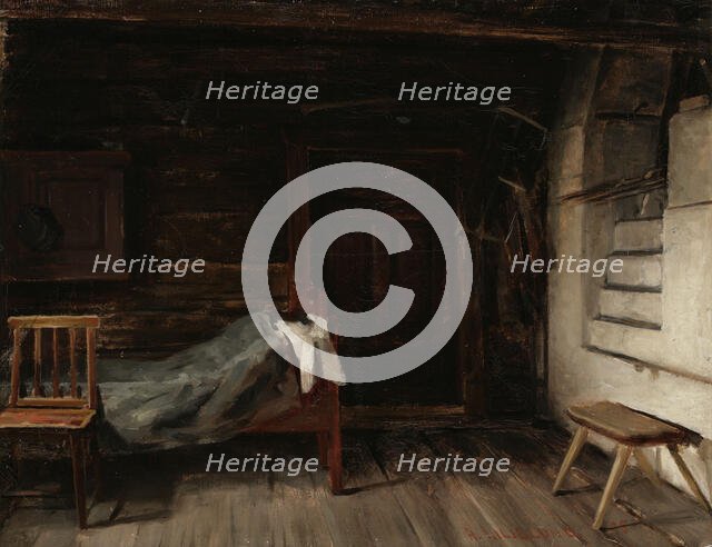 Interior view, sketch, 1875. Creator: Arvid Liljelund.