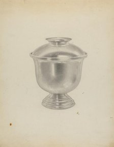 Silver Sugar Bowl, c. 1938. Creator: Michael Fenga.