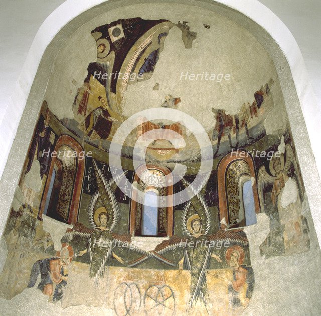 Apse of the church Santa Maria d'Aneu, Pallars Sobirá, 12th century mural.