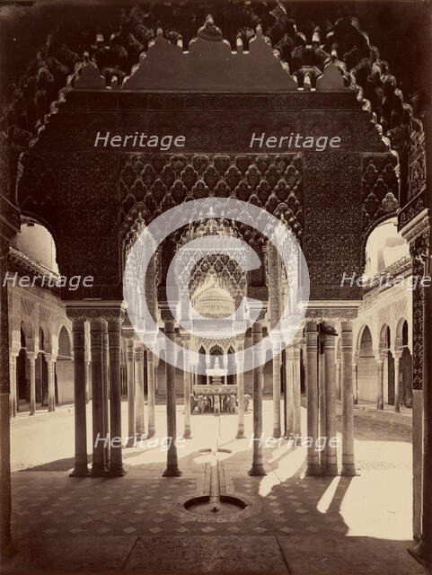 The Court of Lions in the Alhambra, 1870. Creator: Laurent, Juan (1816-1886).