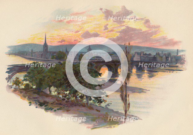 'Perth, from Bridge End', 1907, (c1890). Artist: Charles Wilkinson.