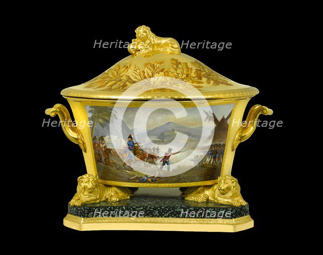 Soup tureen depicting the Battle of Rolica, Portugal, 1808 (1817-1819). Artist: Unknown.