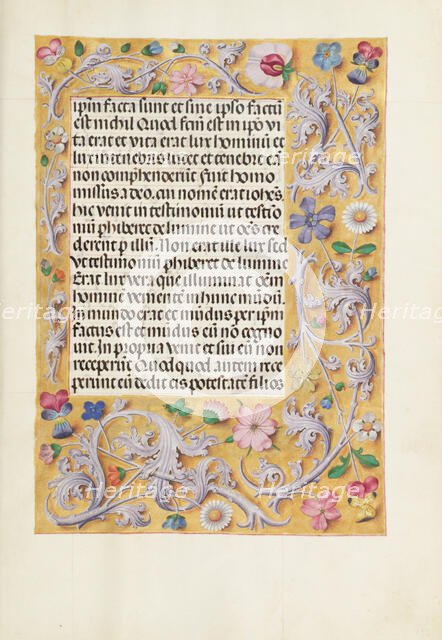 Decorated Text Page; Spinola Hours, about 1510-1520. Creator: Unknown.