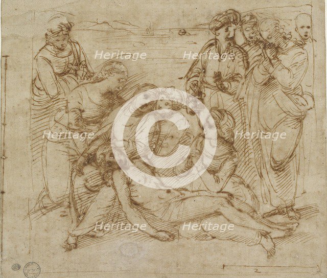 The Lamentation (study for the Entombment of Christ), early 16th century. Artist: Raphael.