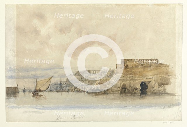 View of Valetta, Malta. Artist: Holland, James (1799-1870)