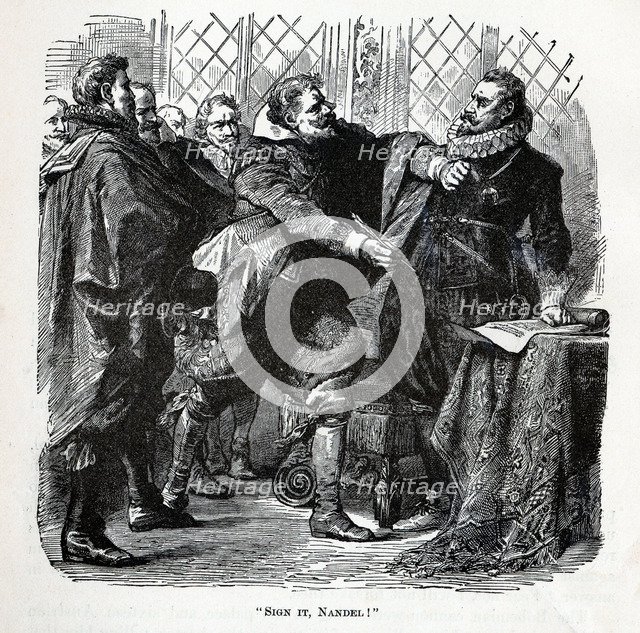 Sign it, Nandel!, 1882. Artist: Anonymous  