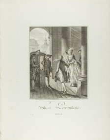 The Precautions, from Monument du Costume Physique et Moral de la fin du..., 1777. Creators: Pietro Antonio Martini, Laurent-François Prault.