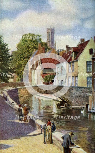 Bridge and Green Quay, Bruges, Belgium, c1924.Artist: Horace W Nicholls