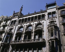 Façade of Thomas House in 293 Mallorca Street, Barcelona, ??by Lluis Domenech i Montaner in 1895-…