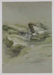 Waterfall and Rocks, between 1840 and 1844. Creator: Thomas Cole.