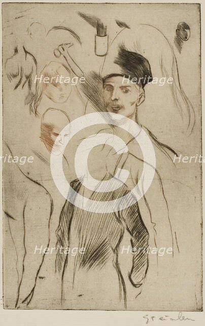 Plate of Sketches, no. 2, 1898. Creator: Theophile Alexandre Steinlen.