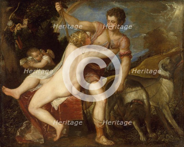 Venus and Adonis, 1550s. Creator: Titian.
