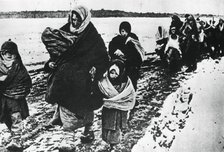 Homeless refugee women and children, Russia, 1941. Artist: Unknown