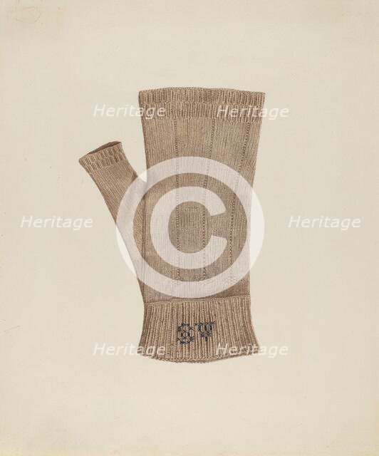 Knitted Glove, c. 1936. Creator: Elizabeth Moutal.