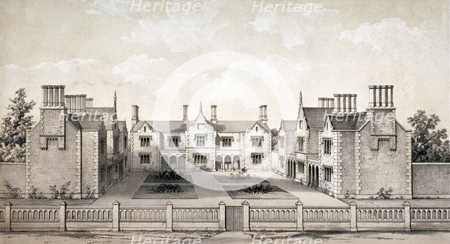 View of the Bookbinders' Provident Asylum, Balls Pond Road, Islington, London, c1845. Artist: WL Walton