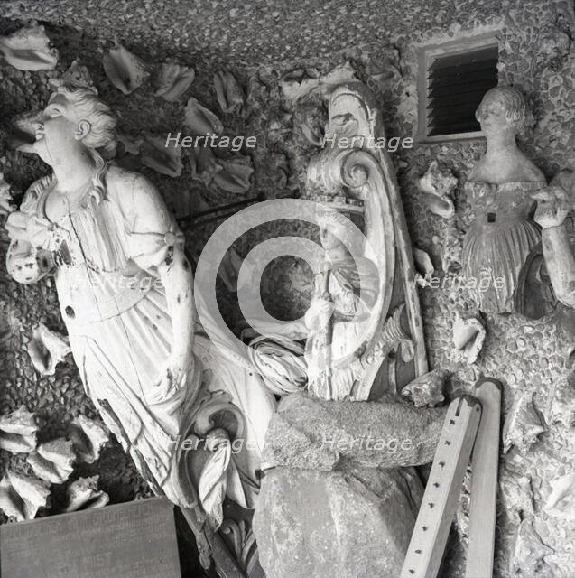 Ships' figureheads, Tresco, Scilly Isles, c1955. Creator: Arthur Charles Kirby Ware.