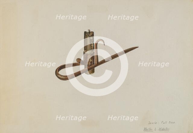 Miner's Candle Holder, c. 1939. Creator: Walter L. Webster.