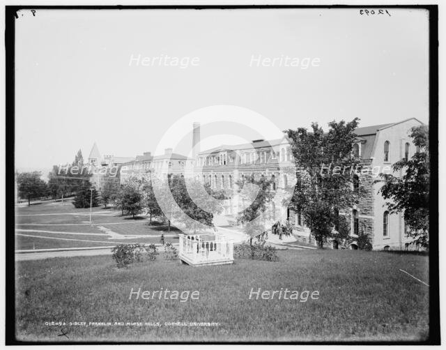 Sibley, Franklin and Morse Halls, Cornell University, between 1900 and 1906. Creator: Unknown.