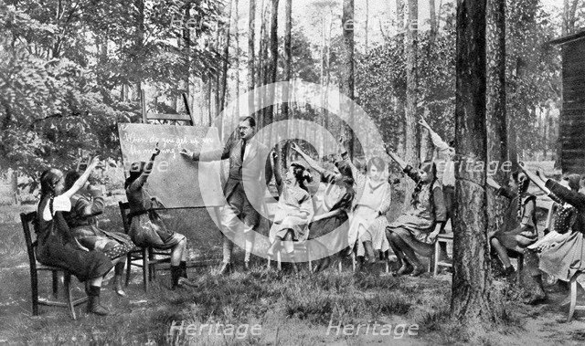 Children taking English lessons in the Forest of Charlottenburg, Berlin, Germany, 1922. Artist: Unknown