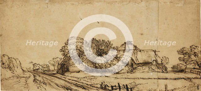 Farm Buildings beside a Road, mid 17th century, Artist: Rembrandt Harmensz van Rijn.