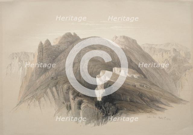 Gebil Hor. Mount Hor, from the Cliffs Encircling Petra, 1839. Creator: David Roberts (British, 1796-1864).