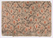 Sheet with pattern of red and black dashes, 19th century. Creator: Anon.
