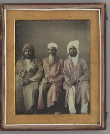 Untitled (Portrait of Three Seated Men Wearing Turbans), 1853. Creator: William Johnson.