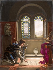 Charles VII writing a farewell letter to Agnes Sorel (After Richard).