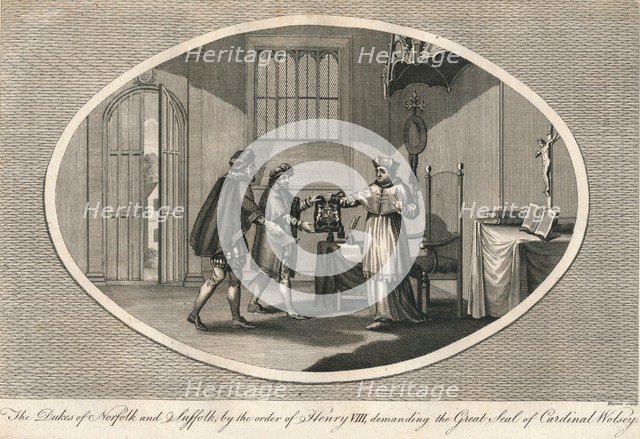 The Dukes of Norfolk and Suffolk demanding the Great Seal of Cardinal Wolsey, 1529 (1793). Artist: Unknown.