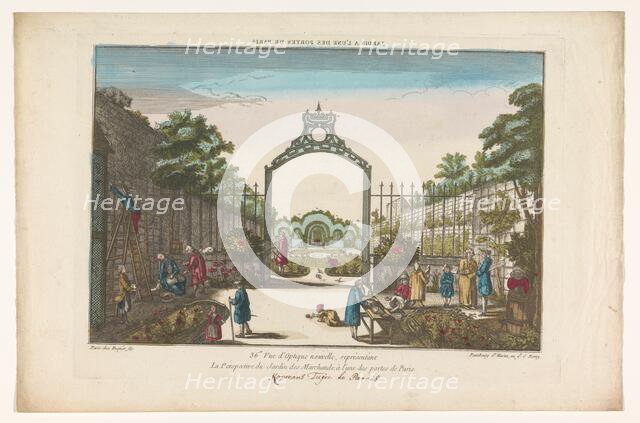 View of the Jardin des Marchands in Paris, 1735-1805. Creator: Unknown.