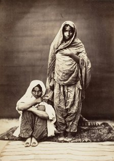 Two Indian Women, One Seated, 1860s. Creator: Unknown.